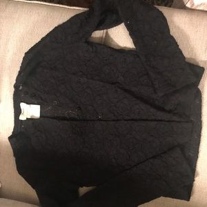 Fuzzi black lace cardigan